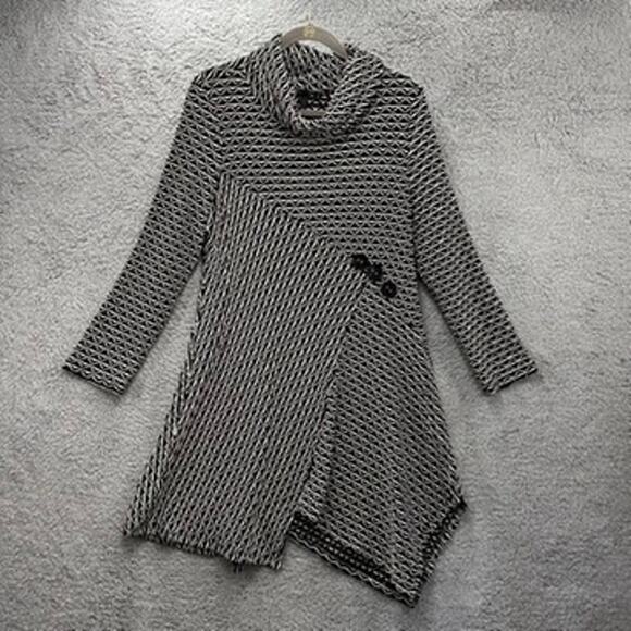 IC by Connie K Large Long Sleeve Modern Design Dress Stretchy Comfort Angular - Picture 1 of 12